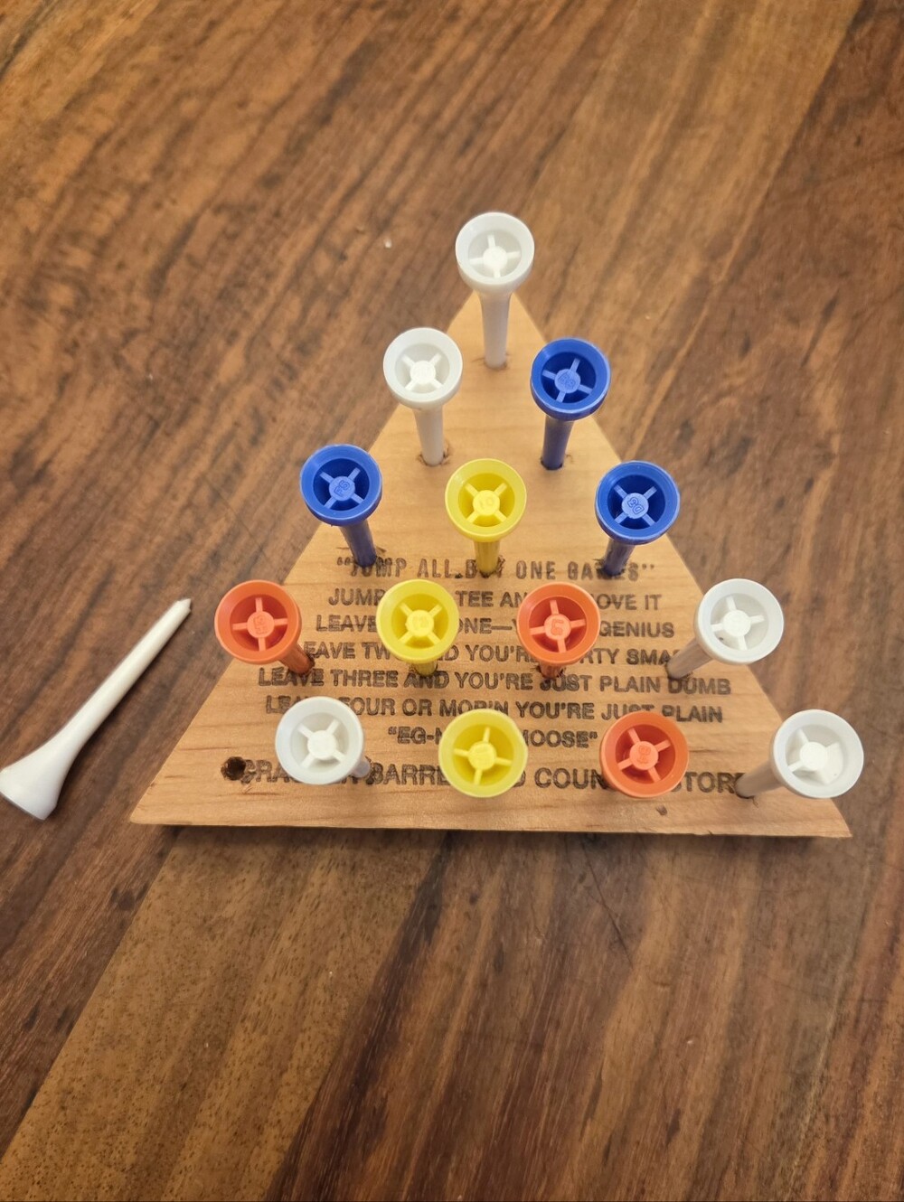 Cracker Barrel Peg Game With Directions For Being A Genuis
